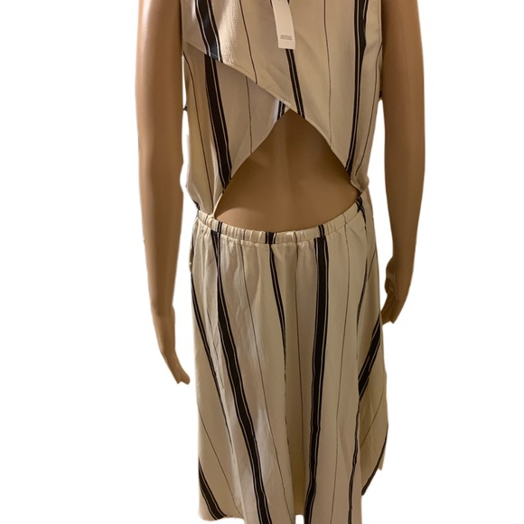 Ann Taylor Ivory Navy Sleeveless Midi Dress Size Large - Picture 5 of 5